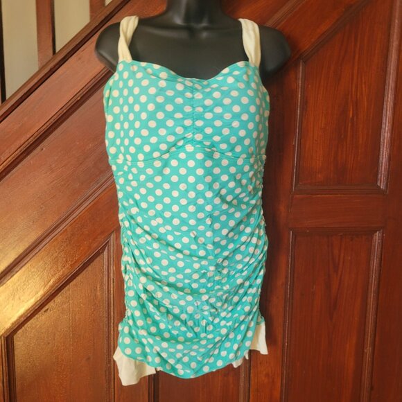 Vintage-Style Polka Dot Tankini Swimsuit Set Size L Diviine Modes - Picture 2 of 9